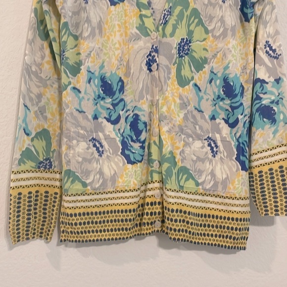 Sparrow Anthropologie Women’s Cardigan Small Colorful Floral 100% Cotton Coastal - Picture 6 of 12